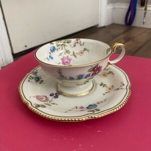 Vintage Castleton (USA) Sunnyvale Footed Tea Cup & Saucer Set